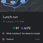 Screenshot der App Google-Fit mit Daten eine Joggin-Runde