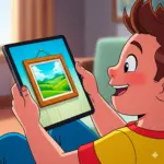 happy person looking at an image of an image, animated gemini 2-5 flash